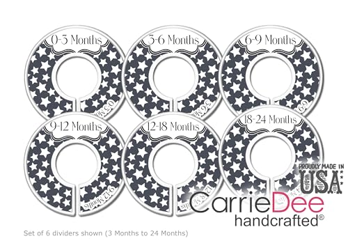 6 Séparateurs de placard bébé gris anthracite taille 0 à 3 mois