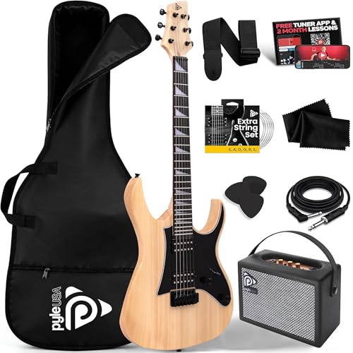 Guitare électrique Pyle avec kit d'ampli pour jouer facilement sans fatigue