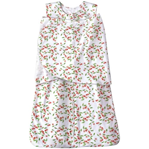 Image of SEZUO Baby Sleep Sack swaddle, Adjustable Wearable Blanket & Infant Transition Wrap, 3-6 Months (Little Cherry)