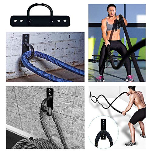Sunmall Wall/Ceiling Mount Anchor Bracket For Suspension Straps, Gymnastic Rings,Olympic Rings,Yoga Swing & Hammock,Battle Ropes,Body Weight Strength Training Systems&Boxing Equipment (2 Pack Black) #TOP1