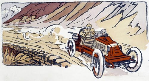 Tableau voiture Paris Vienne poster vintage Ernest Montaut déco grand format 60x90