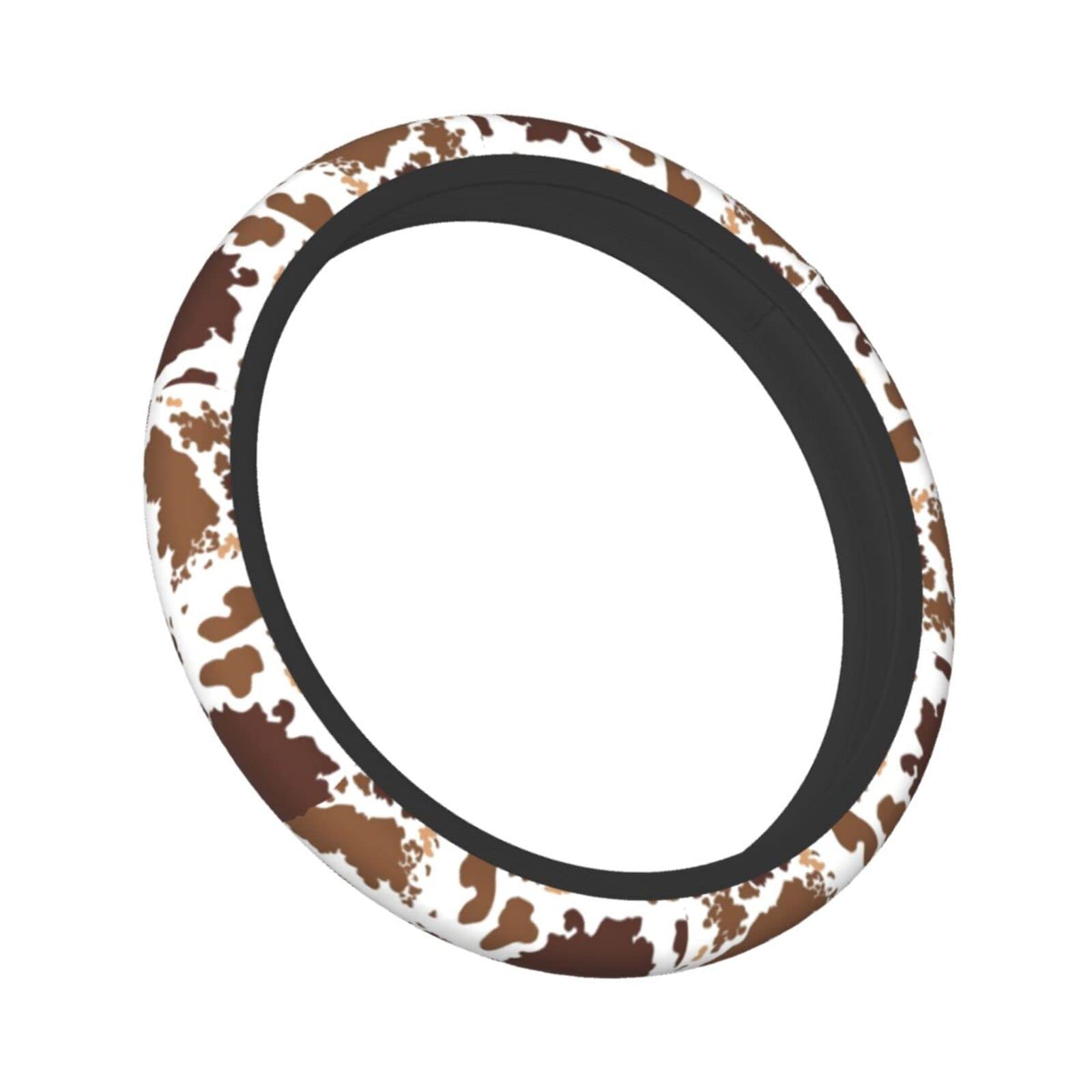 Boatee Cow Print Steering Wheel Cover - Universal 15 Inch Neoprene Cover For Cars, Trucks, SUVs
