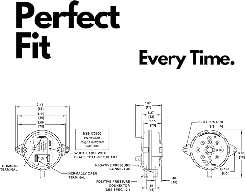 Miniatura 3 de Swimables Interruptor de flujo de aire compatible con piezas de calentador de piscina Pentair 42001-0061S - Compatible con calentador de agua