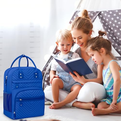 Image of Tenot Diaper Bag Backpack Tote for Women Large Capacity, Baby with Insulated Pockets Multifunctional Bags For Girl Boy Waterproof Boys Girls Mama Maternity Travel Royal Blue