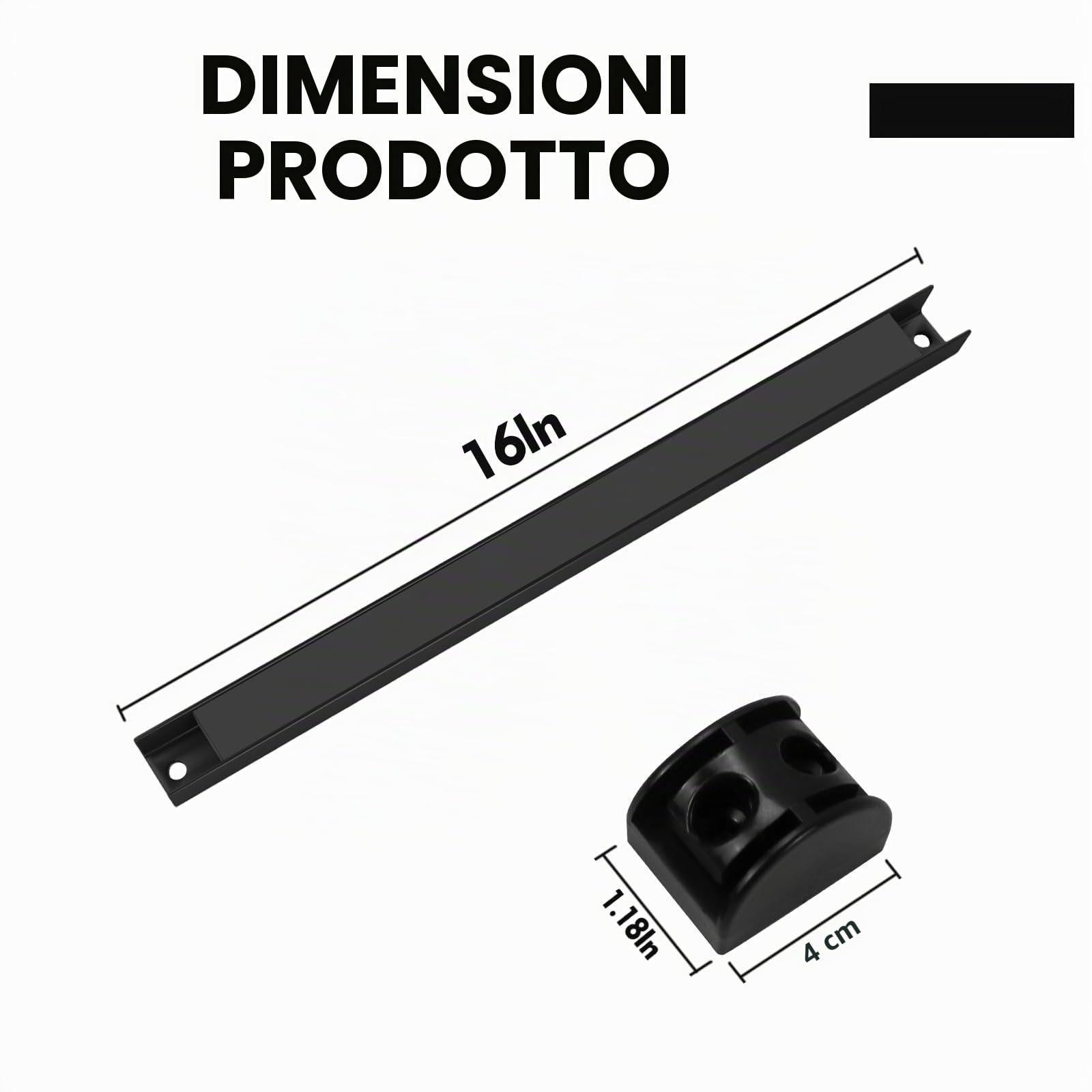 Barra magnetica per attrezzi, 5 pezzi, set di barre magnetiche da 40 cm, supporto magnetico da parete per cucina, garage, officina