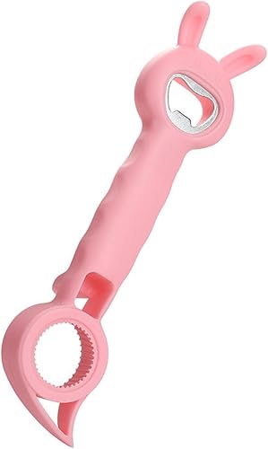 Abrebotellas de conejo cuatro en uno para vino, abrelatas multifuncional para tapas tipo torsión, botella de agua de plástico, torsión, sopa de