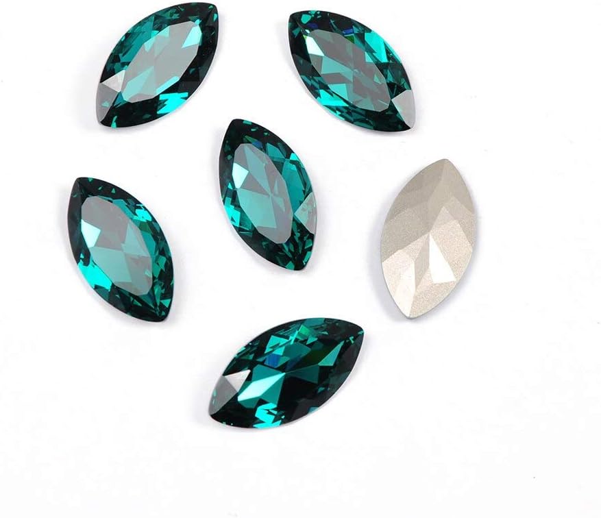 Glass Shiny Rhinestones Blue Color Navette Shaped Beauty DIY Crafts for 3D Nail Art Decorations