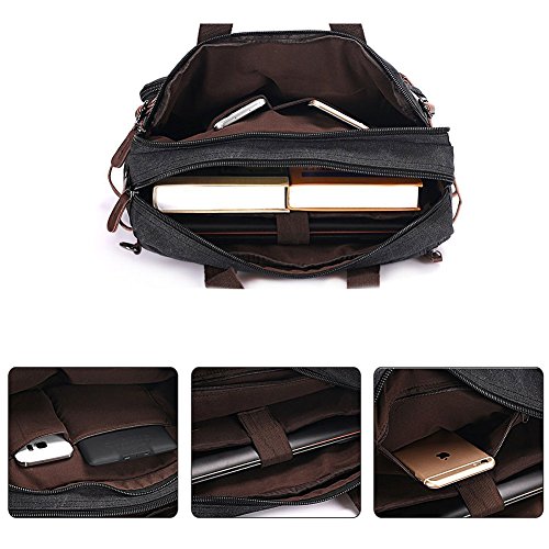 ZYSY 3-in-1 Canvas Messenger Backpack - Image 3