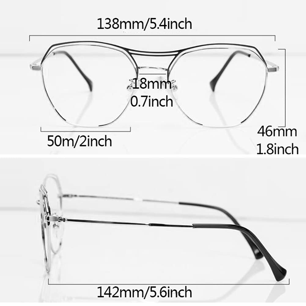 Męskie Damskie Okulary Do Czytania W Kształcie Kociego Oka, Duże Okulary Do Czytania Z Filtrem Przeciw Niebieskiemu Światłu, Modne Wielokątne Metalowe Oprawki Do Gier Komputerowych/D/2