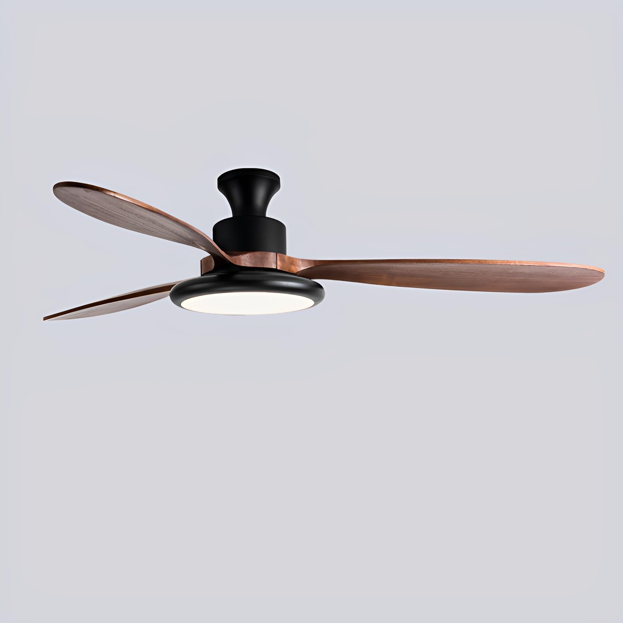 HXYSXHJUO 52 Inch Indoor Ceiling Fan with Light 48W LED Lighting 6 Gear Wind Speed Quiet 3 Wood Blades Reversible DC Motor for Living Room Dining Bedroom