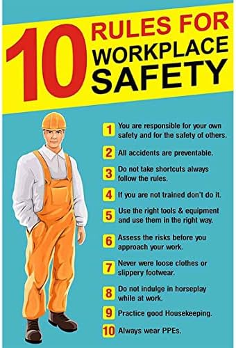 Sp-243654 10 Rules For Workplace Safety Poster