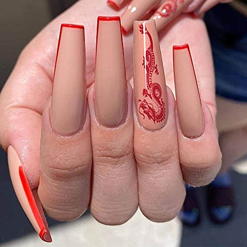 Amazon Com Feilisa Extra Long Dragon Press On Nails Coffin Fake Nails Nude Full Cover Acrylic Red False Nails Tips Glossy Ballerina Clip On Nails For Women And Girls 24pcs Beauty Personal Amazon Com Feilisa Extra Long Dragon Press On Nails Coffin Fake Nails Nude Full Cover Acrylic Red False Nails Tips Glossy Ballerina Clip On Nails For Women And Girls 24pcs Beauty Personal