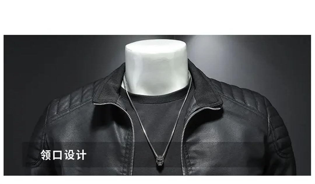 Uomini Moto Pu Giacca In Pelle Moto Leahter Giacca Stand Collar Giacca A Vento Trendy Mens Abbigliamento