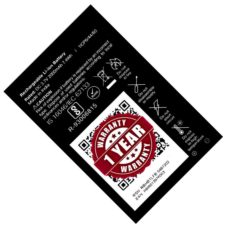 Image of Original 2000 mAh Battery for LYF Jio Phone (All Jio Keypad Phones) Battery - (2000mAh) - 1 Year Warranty MC1