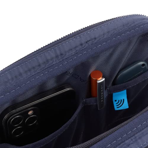 PIQUADRO LARGE LEATHER BAG FALL WINTER 2022, blue 5