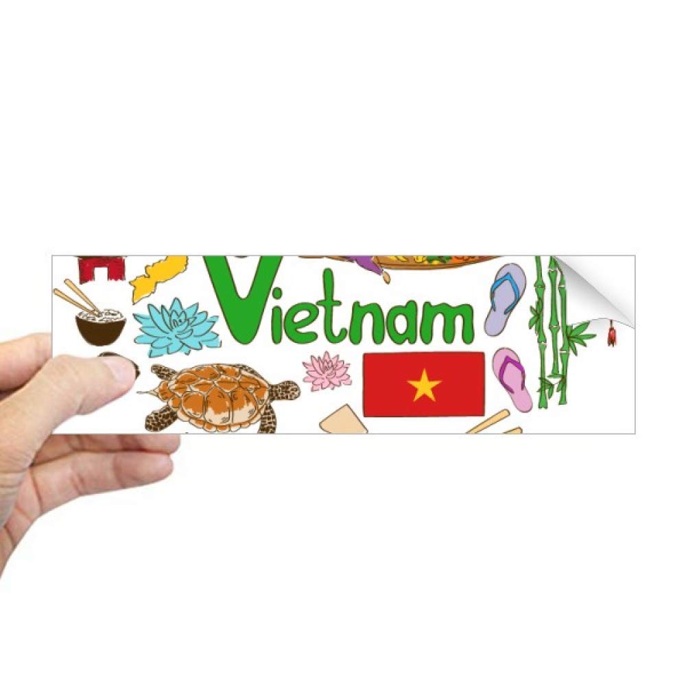 Sticker Vietnam cœur rectangulaire anti-bulles pour fenêtre et PC portable