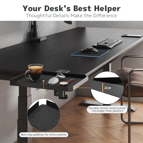 Putilsen Mount Klemmbarer Schreibtisch-Organizer | Passt an Tische bis 60mm | 15kg Tragkraft | Universell für Home-Office & Werkstatt| Schwarz (30,4x22,7cm)