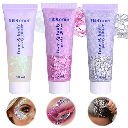 Miioto Glitter Corpo Gel, Glitter Corpo e Capelli, Brillantini Corpo,Glitter