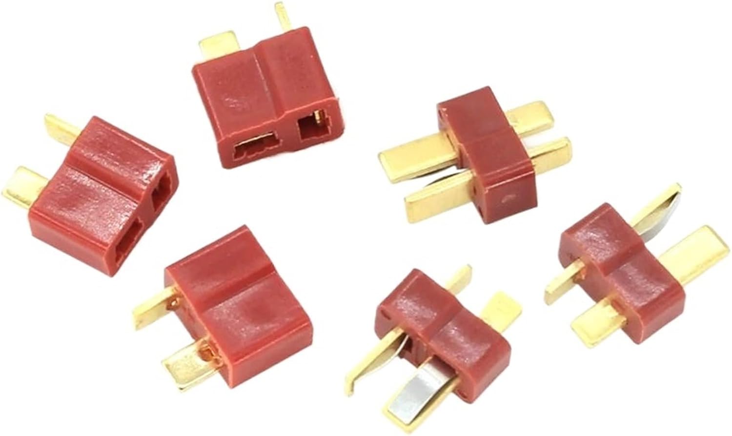 10/50/100PCS T- Male & Female Connectors Deans Style for RC LiPo Battery ESC(Female,100 Pcs)