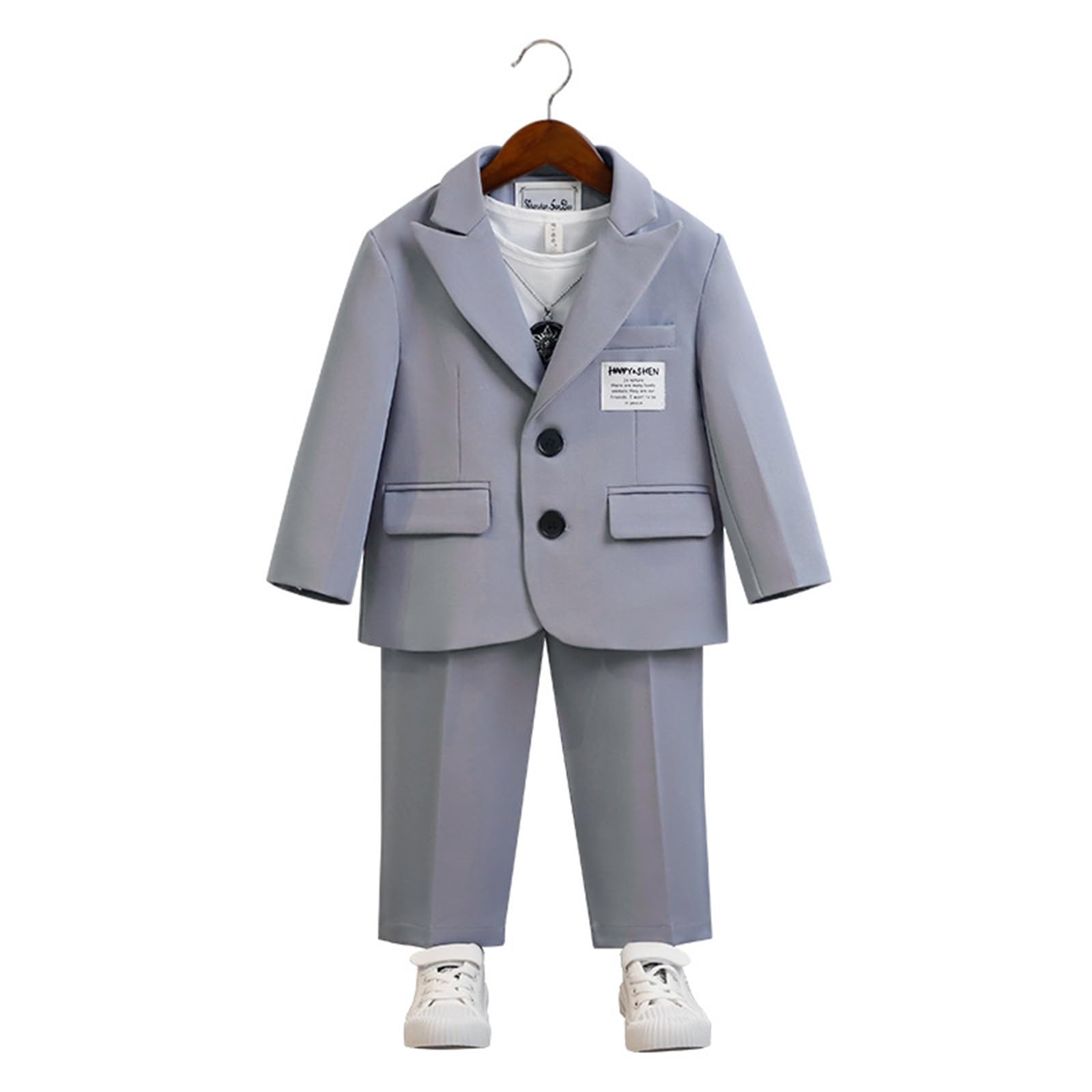 Bekleidungssets für Jungen Sommer set Kinder Freizeitanzug Jungen Business Anzüge Mantel 3 Stück Outfit Set Für Formelle Kleidung Mit Hose Floral Sommer Beachwear Kleidung