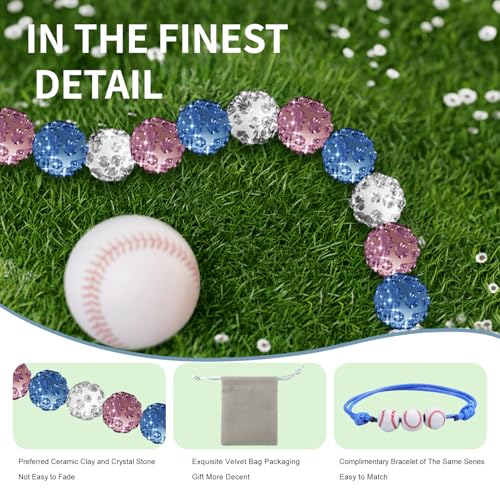 Men's Beaded Baseball Necklace, Bling Ice Collection, 16”-20” Inches, Ideal for Baseball Teams and Enthusiasts3