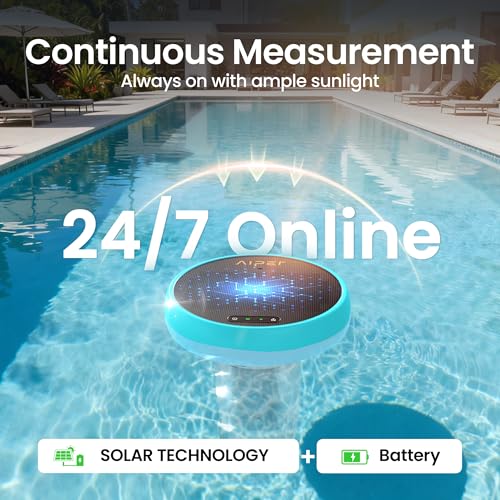 Image of AIPER HydroComm Smart Pool Monitor, 24 /7 Automatic Water Testing for Pools, Hot Tubs & Spas, 5-in-1 Accurate Digital Tester, App Control, Customized Optimization Tips, Ice Blue