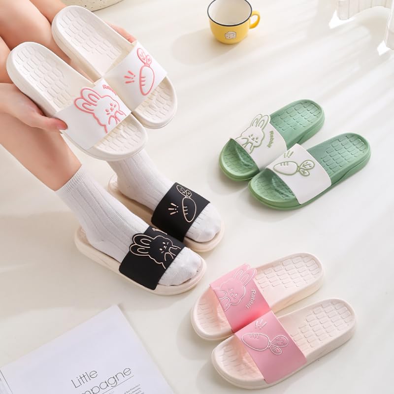 Rabbit Pillow Slippers,Shower Sandals for Women Men,Slide Sandal Slippers with Cute Bunny, Non-slip Slippers, Cloud Slippers2