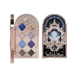 Flower Knows Little Angel 9-Color Eyeshadow Palette with 6 Matte+3 Shimmer Blue Shades,Long-lasting,Easy-to-apply & Highly Pigmented Goth Eye Shadow(02 Weeping Angel,0.37 Oz)