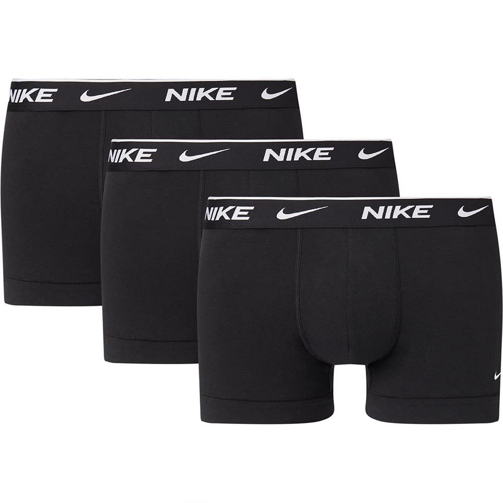 Nike Men's 3 Pack Everyday Cotton Trunks Black Ub1 Extra Small