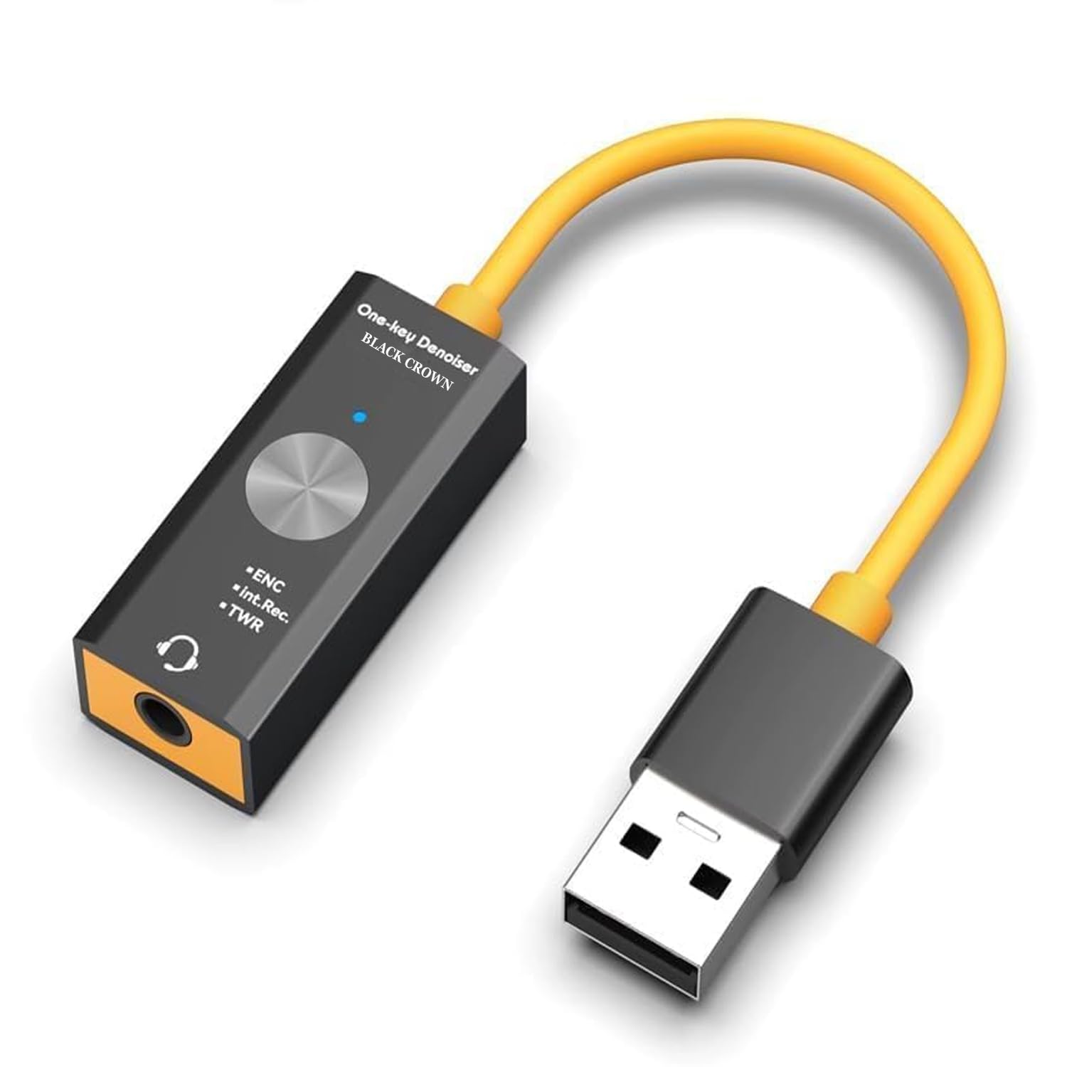 BLACK CROWN USB to 3.5mm External Sound Card, Audio Jack Converter with One-Click Noise Reduction, Stereo Output & Dual Channel Lossless Recording for Gaming, Streaming, PC, Laptop.-image-43