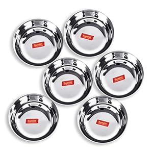 Sumeet Stainless Steel Solid Bowl – 0.350 L, Set of 6, Silver
