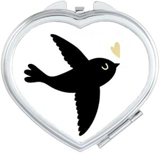 Lover Bird Heart Quote Style Mirror Heart Portable Hand Pocket Makeup