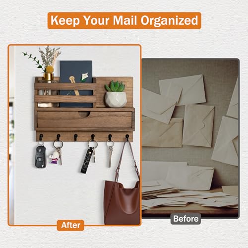 dreampossible-Key-and-Mail-Holder-for-Wall-Mail-Organizer-Wall-Mount-with-6-Hooks-and-Storage-Drawer-Wooden-Key-Rack-Hanger-with-Shelf-for-Entryway-and-Home-Decor