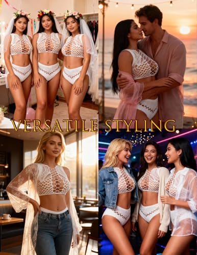 Image of Avidlove Womens Fishnet Lingerie for Women Sexy Two Piece Lingerie Set Stripper Outfit