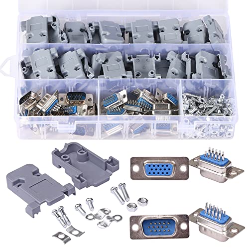 Connecteur à souder VGA 15 broches mâle femelle pour câble écran RS232 DB15