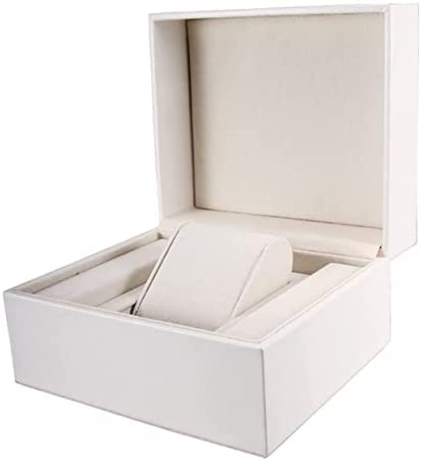 YNBSHGAA Watch Box Watch Case Watch Roll Watch Box Single PU Leather Watch Holder Organizer Single Slot Wristwatch Display Case Jewellery Storage Box,Wit,16X14X10cm