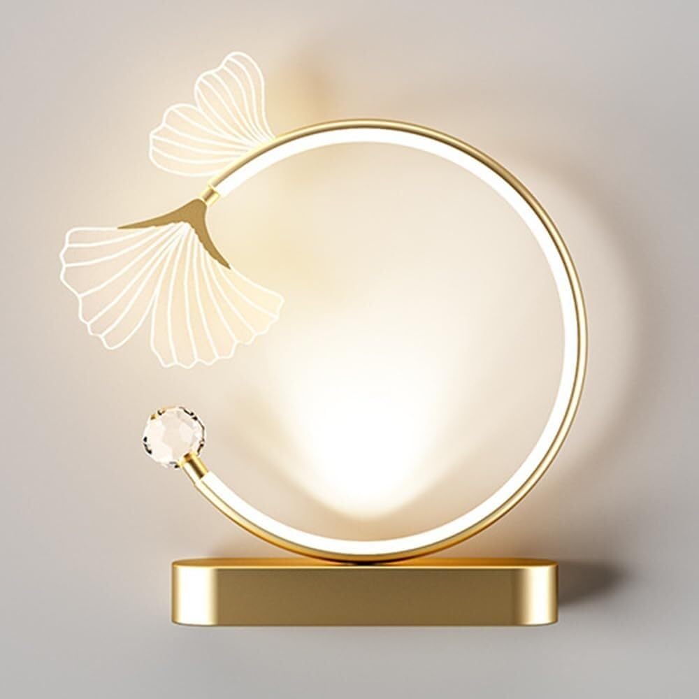 HXYSXHJUO Modern Indoor Wall Lamp Simple Lighting Light LED Iron Acrylic Sconce for Bedroom Bedside Living Room Study Corridor Entryway Restaurant Mounted Lamp(Gold,Tricolor light)