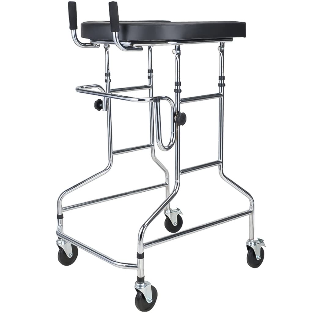 UWYTGF Upright Walker for Adult,Rollator Walker,Height Adjustable Heavy Duty Walking Aids with 4 Lockable Universal Wheels,Armpit,Armrest,Pedal