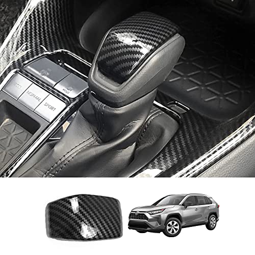 Blazeray Carbon Fiber Gear Shift Knob Cover Sticker Head Trim for Toyota RAV4 2019 2020 2021 2022(1PC)