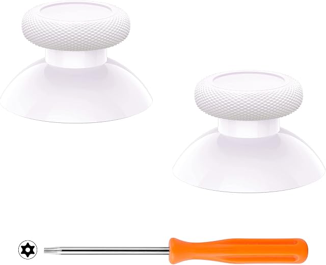 eXtremeRate Pełna Biały Wymiana Thumbsticks dla Xbox Series X/S Controller, dla Xbox One Standard Controller Analogowa Stick, Custom Joystick dla Xbox One X/S, dla Xbox One Elite Controller