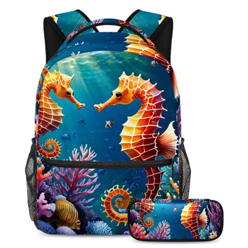 Sac à dos scolaire hippocampe pour ados idéal pour le collège