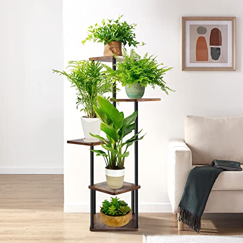 Geebobo Plant Stand Indoor, 4 Tier Plant Stands For Indoor Plants Multiple, Tiered Flower Shelf Plants Holder Display Rack Shelving For Patio Garden Balcony Bedroom Living Room, Brown #TOP6