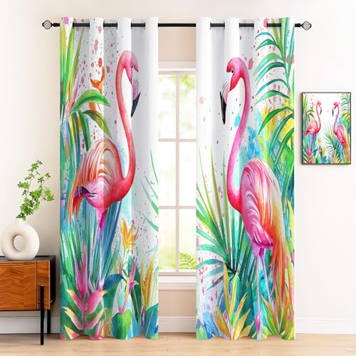 Rideaux Opaque à Oeillets Motif Jungle et Finition Soignée