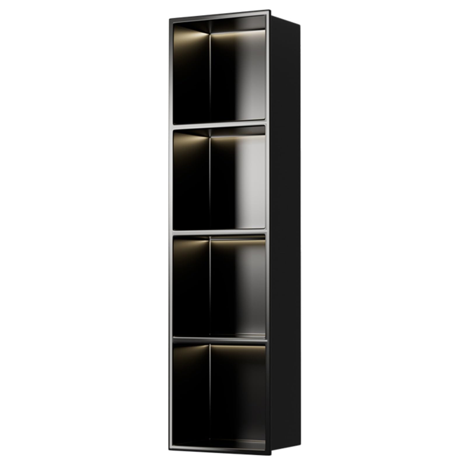 QUSYZD Shower Niche, Stainless Steel Embedded Wet Room, Recessed Shower Organiser for Home Bedroom Bathroom, Shampoo Toiletry Waterproof Storage Shelves,Black-120x28x12.5CM/47.25x11.03x4.93in