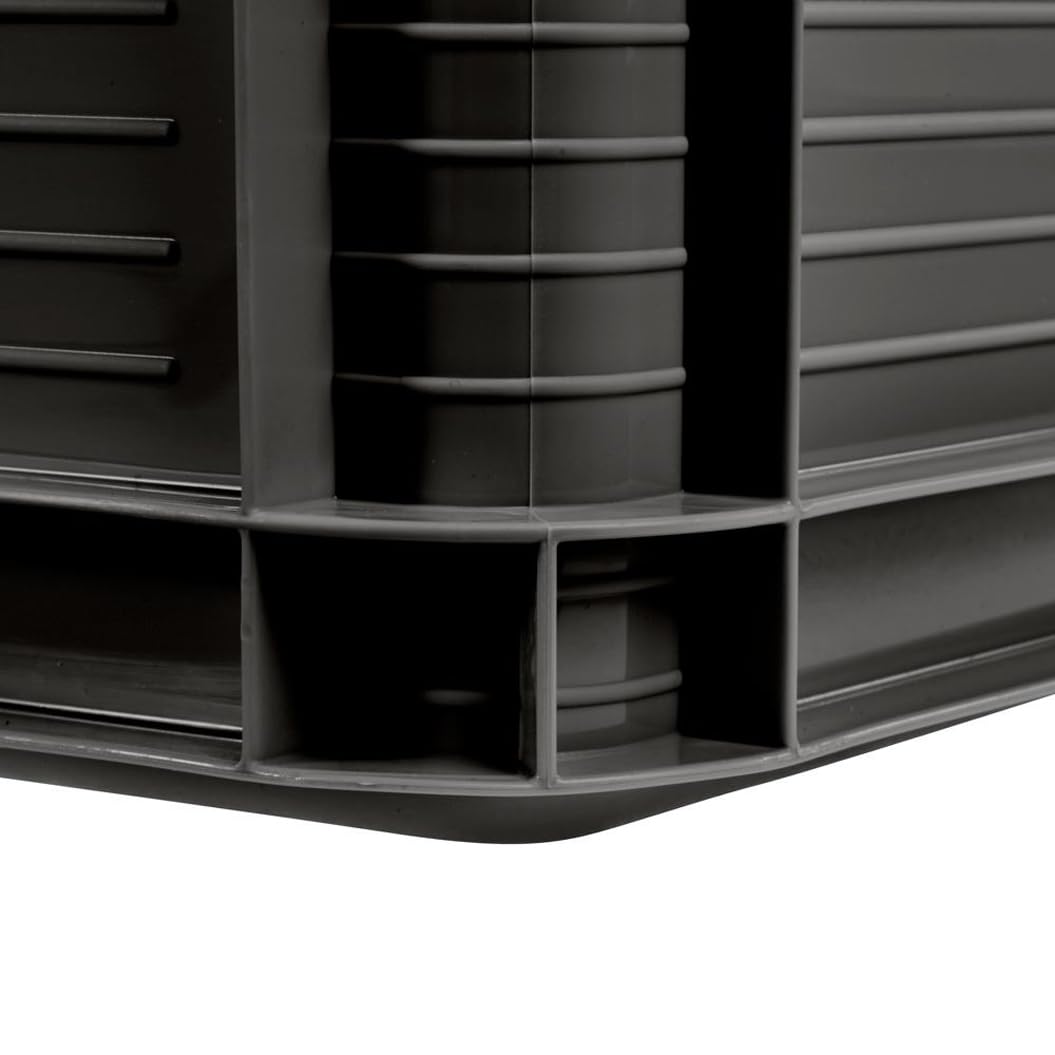 keeeper Transportbox-Set 8-teilig, Stapelbar, Polypropylen, 8 x 20 l, Robert, Graphit-Grau