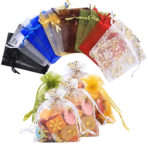 150 Piezas Bolsas de Organza de Regalo, Multicolor 7 * 9 cm Bolsitas de Organza con Cordón Pequeñas para Regalos Favores de Fiesta de Boda Joyas Lavanda