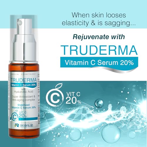 REGALIZ Truderma Vitamin C Serum 20% with Hyaluronic Acid | Anti-Aging, Brightening & Hydrating Formula | 20ml - Image 2