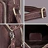 BAIGIO Men's Leather Shoulder Bag Vintage Small Ipad Messenger Bag Business Cross Body Bag Men Casual Hangbag Side Satchel Sling Crossbody Bag for Work Travel Daily, Coffee #3