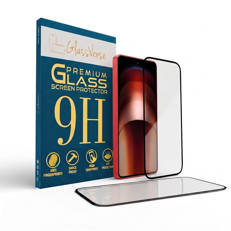 Image of GlassVerse Toughened Oleophobic Tempered Glass For IQOO Neo 9 Pro (PACK OF 1) with Free Installation Kit. Full screen Coverage - 6.78 inch