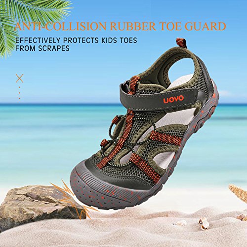 Image of UOVO Boys Sandals Kids Sandals Hiking Athletic Closed-Toe Beach Summer Sandals for Boys Quick-Drying